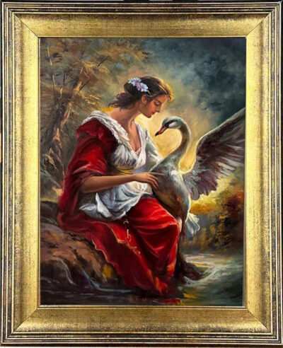 Yağlı Boya Kuğulu Göl